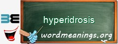 WordMeaning blackboard for hyperidrosis